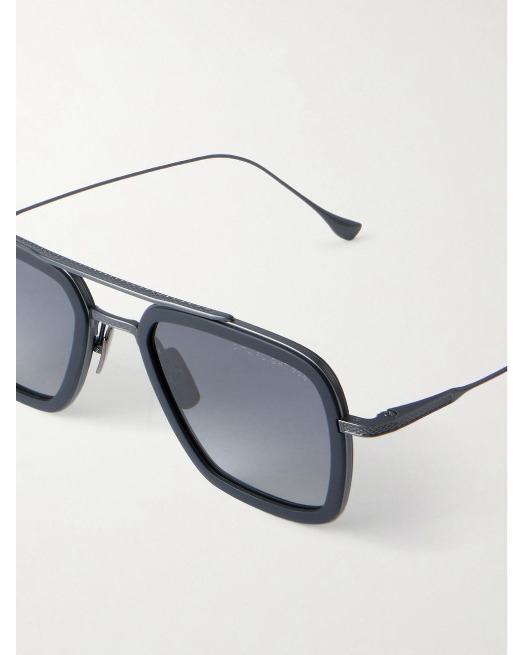 Dita Eyewear Blue Flight.006 Double-Bridge Aviator-Style Titanium And Acetate Sunglasses for men