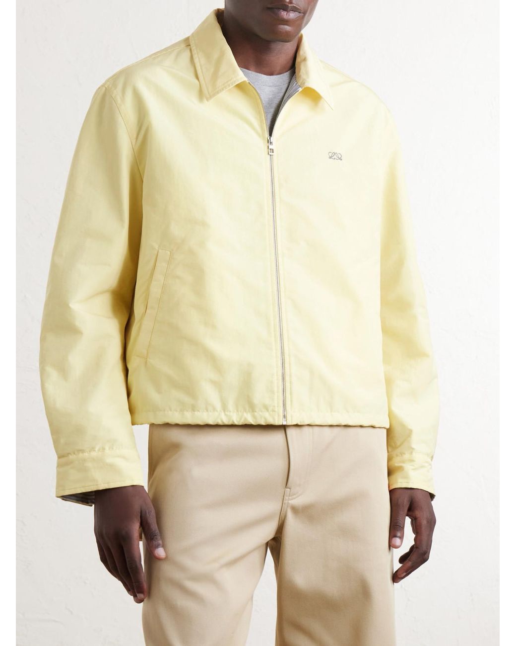 Loewe Yellow Logo-Embroidered Cotton-Blend Jacket for men