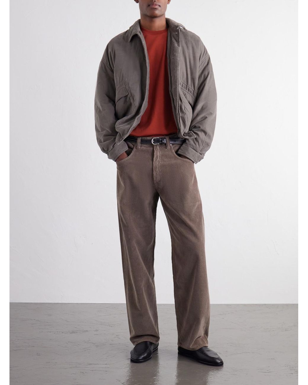 Casey Casey Red Felix Gabardine-Trimmed Cotton-Jersey T-Shirt for men