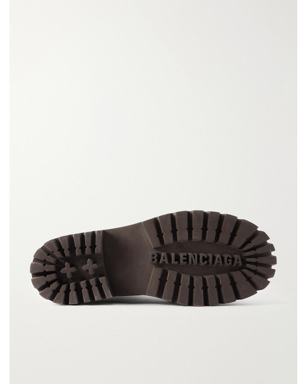 Balenciaga Brown Shearling-Trimmed Suede Boots for men