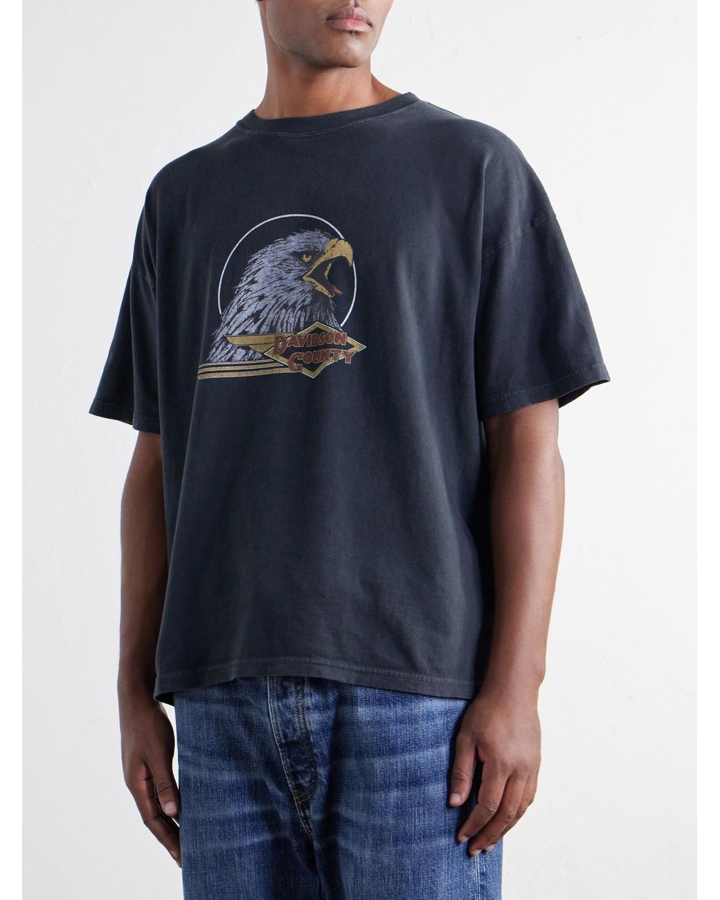 Remi Relief Blue Davidson County Printed Cotton-Jersey T-Shirt for men
