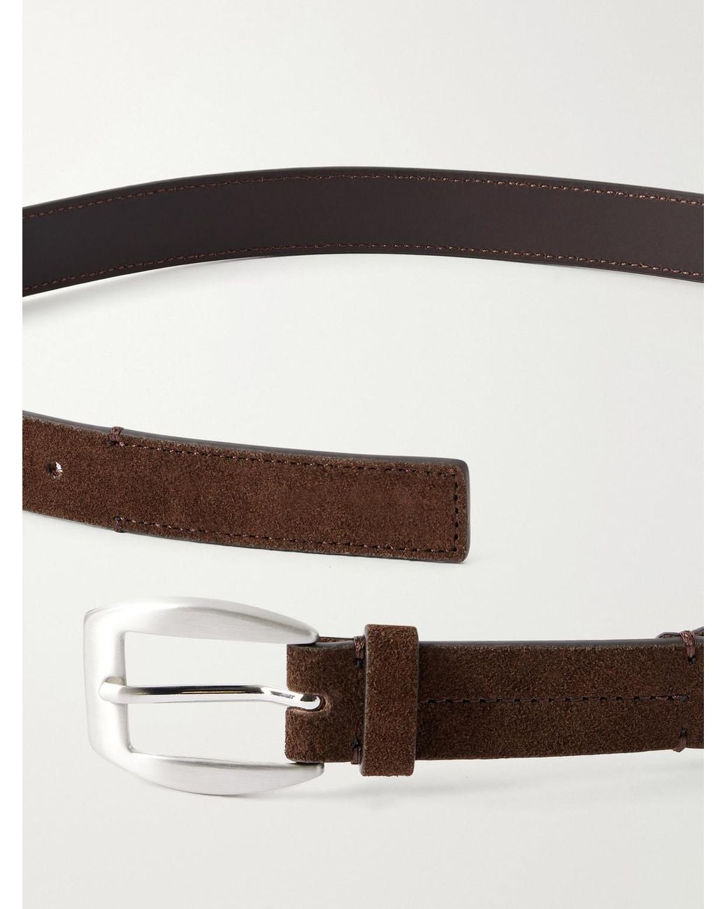 NN07 Brown 2Cm Dual 90025 Suede Belt for men