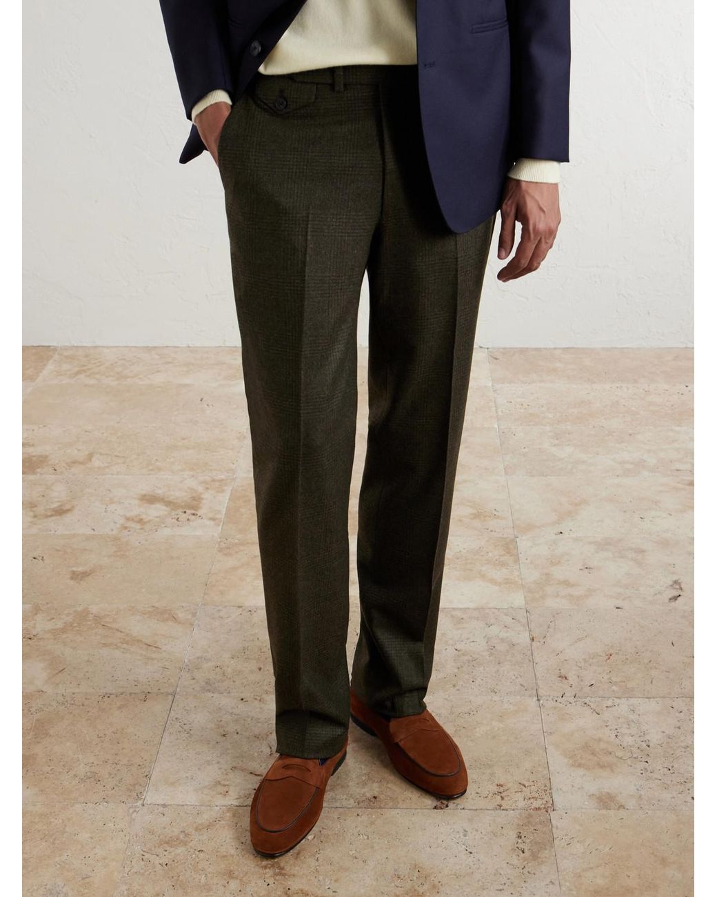Rubinacci Brown Suede Penny Loafers for men