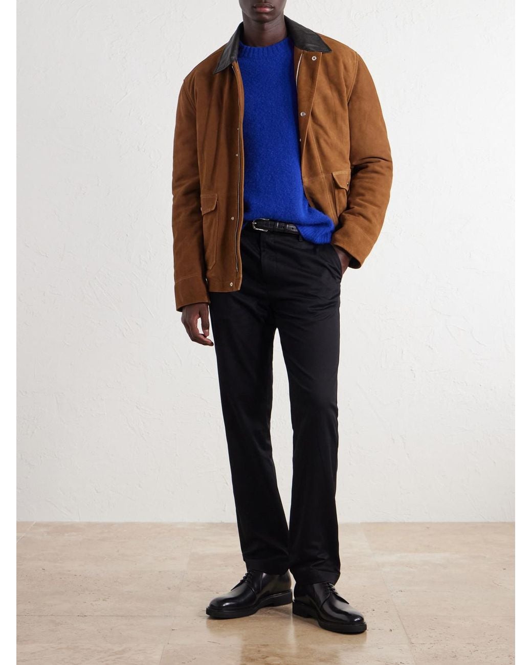 Mr P. Blue Brushed-Cashmere Sweater for men