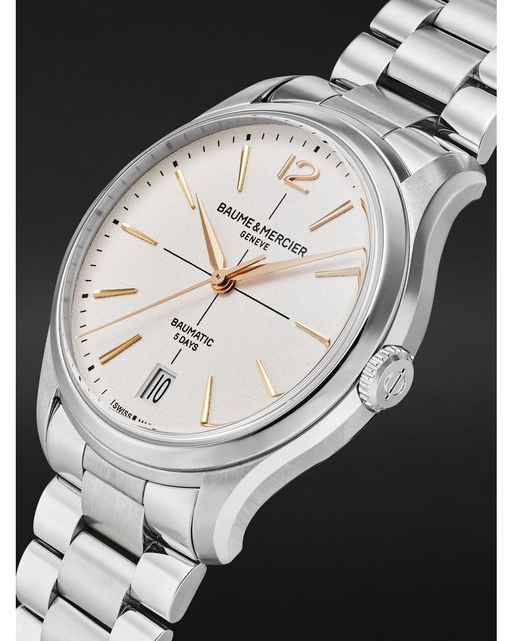 Baume & Mercier Black Clifton Automatic Stainless Steel Watch for men