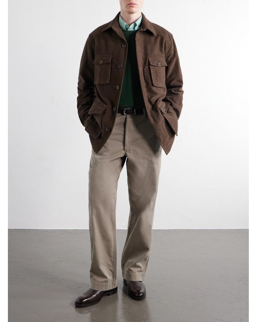 Anderson & Sheppard Brown Cotton-Corduroy Jacket for men