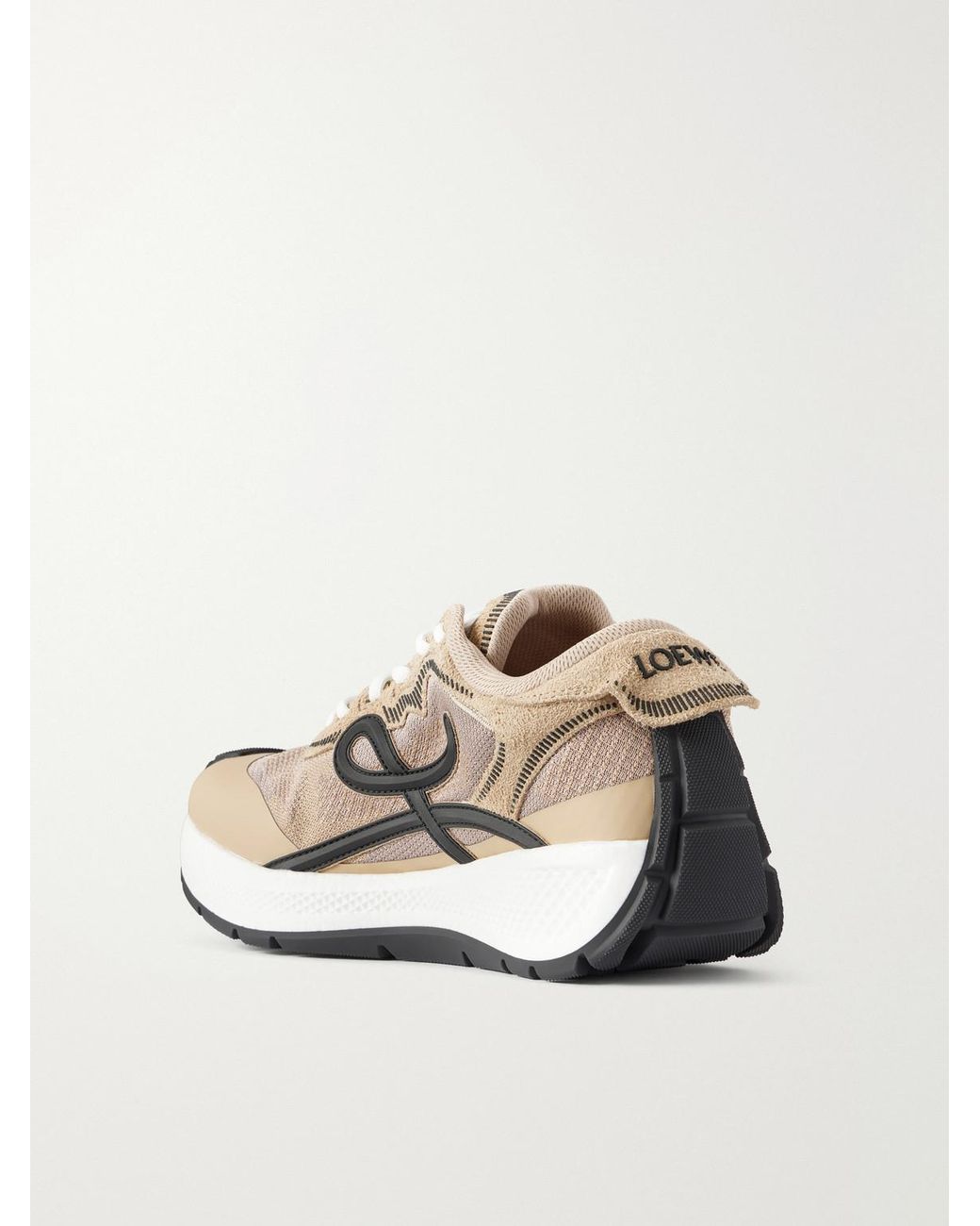 Loewe Natural Pogo Rubber-Trimmed Mesh Sneakers for men