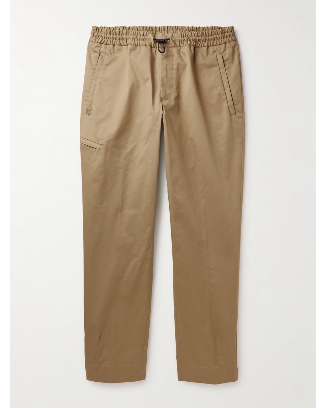 Moncler Natural Tapered Cotton-Blend Gabardine Trousers for men