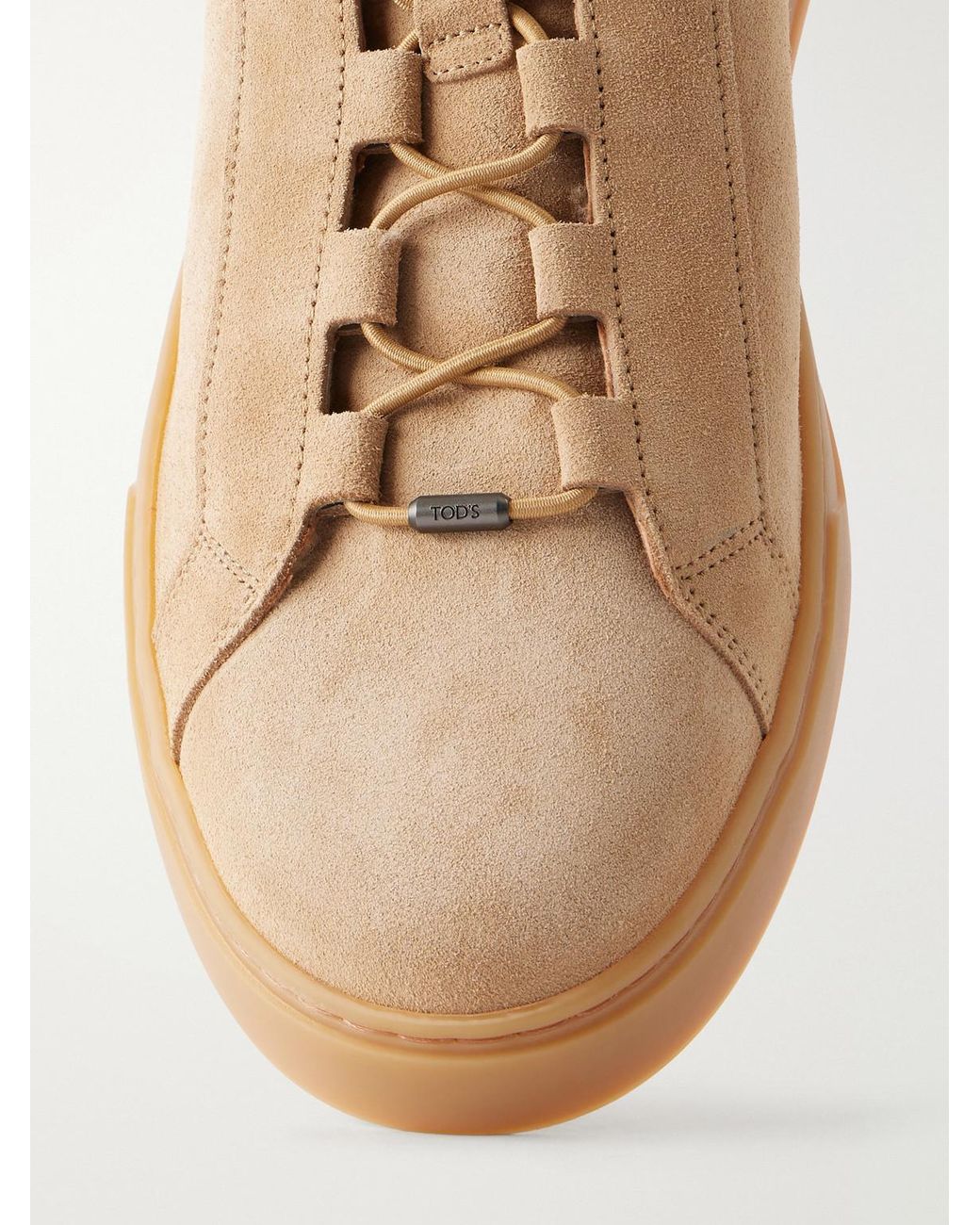 Tod's Natural Cassetta 04L Shearling-Lined Suede Sneakers for men