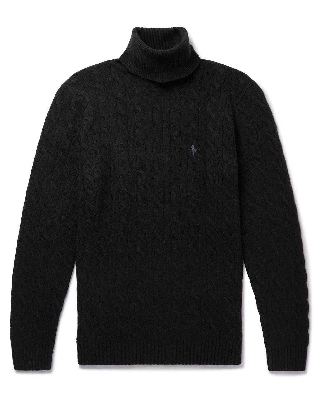 Polo Ralph Lauren Cableknit Wool And Cashmereblend Rollneck Sweater