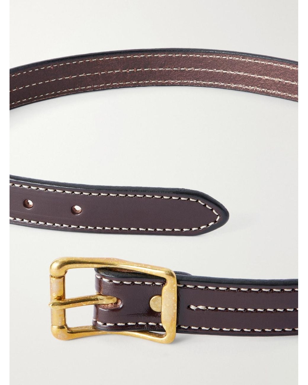 Yuketen Gray 2.5Cm Leather Belt for men