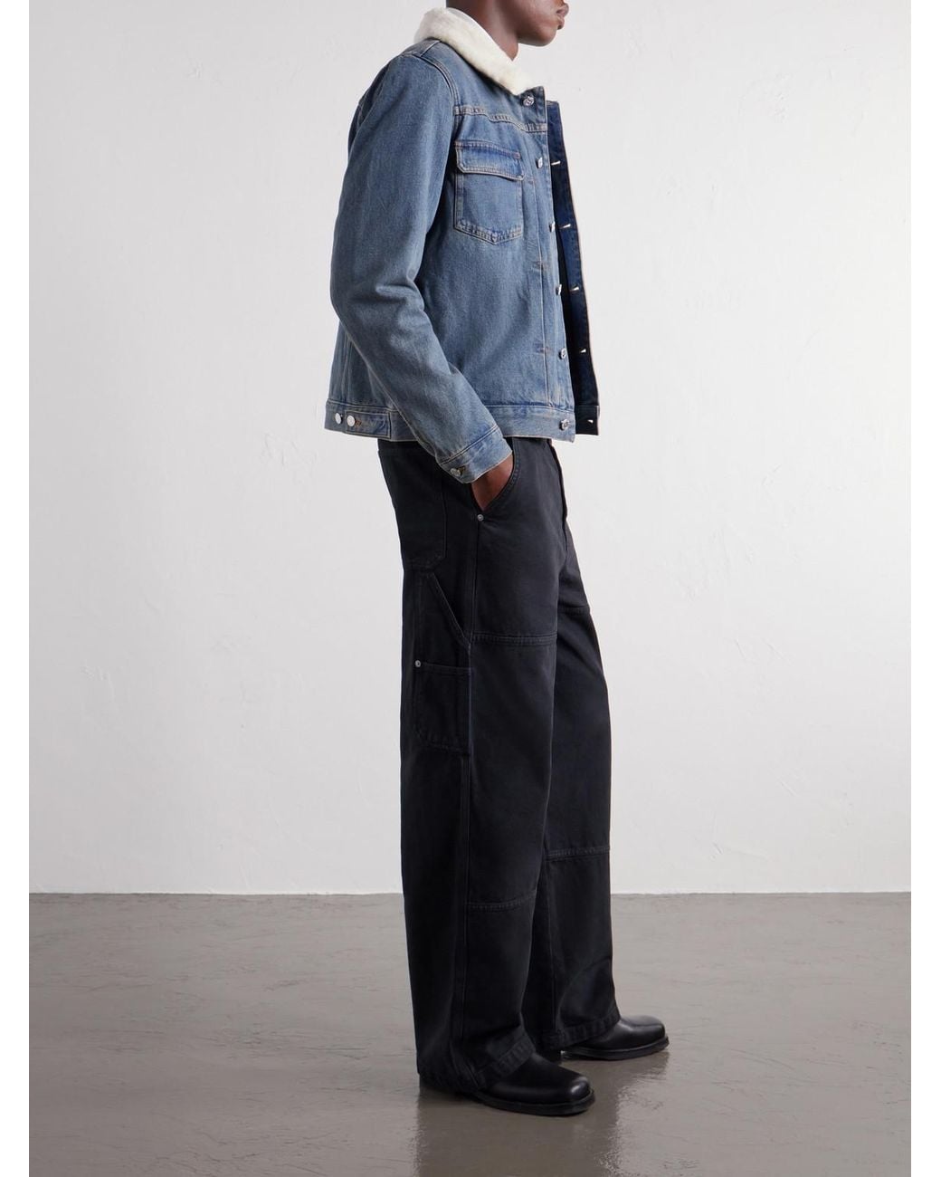 A.P.C. Blue Don Wide-Leg Panelled Jeans for men