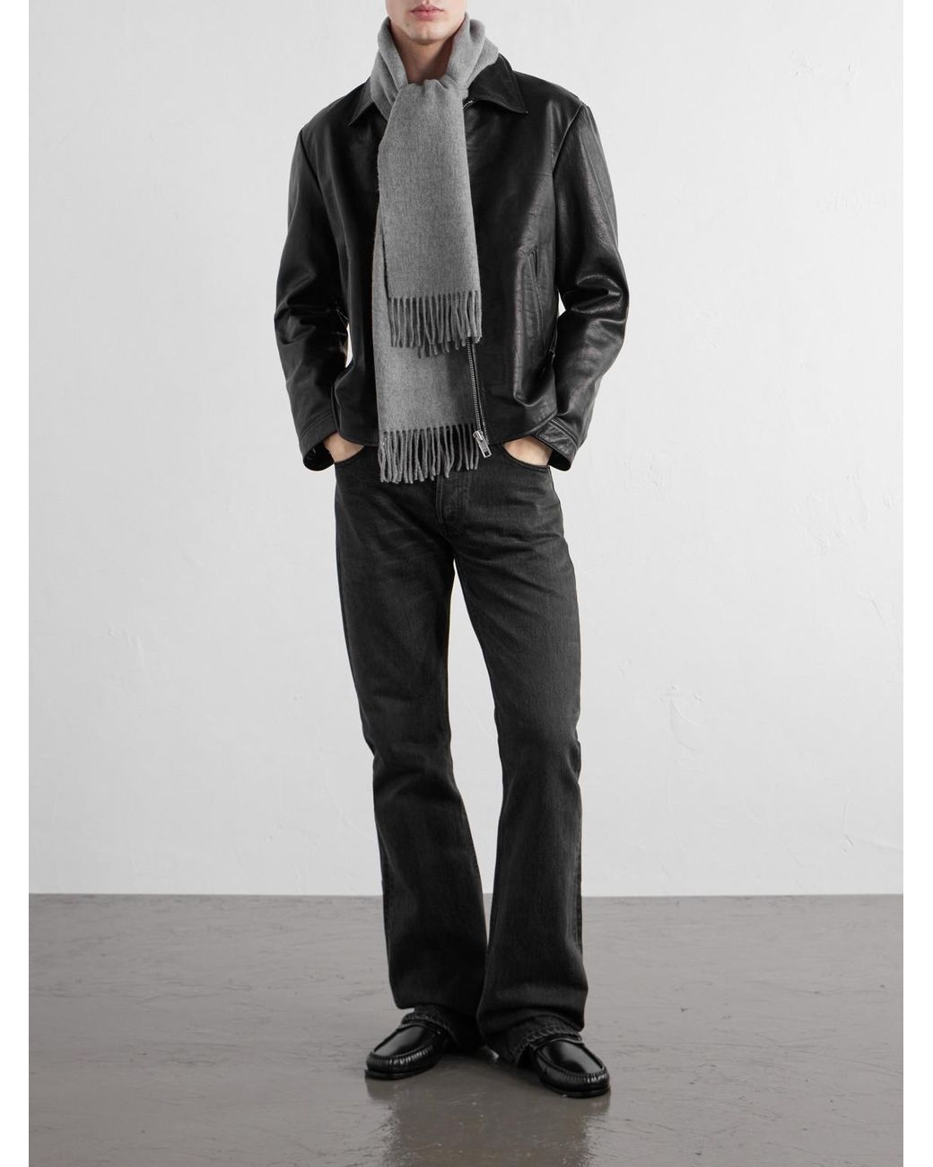 Totême  Gray Wool Scarf for men