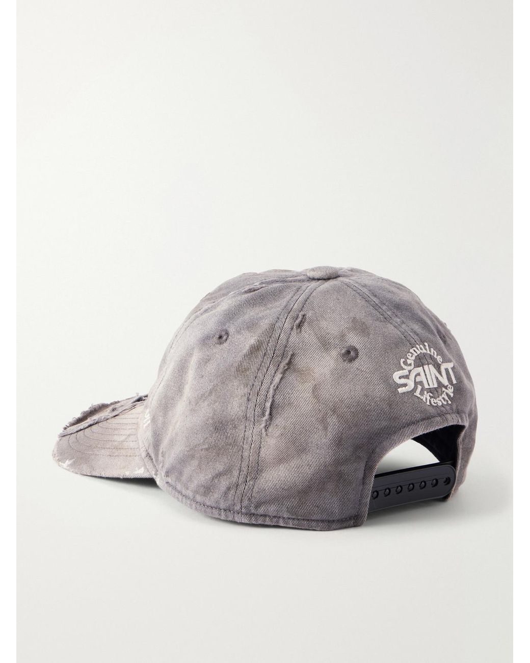 SAINT Mxxxxxx Gray Logo-Embroidered Cotton-Canvas Cap for men