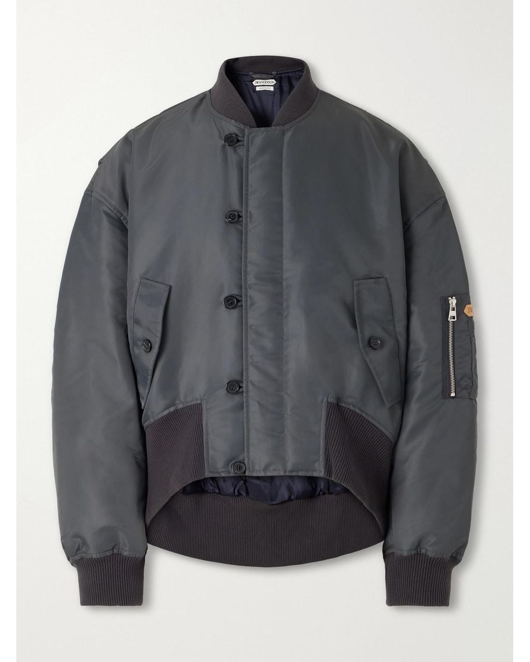 J.W. Anderson Gray Rib-Trimmed Shell Bomber Jacket for men