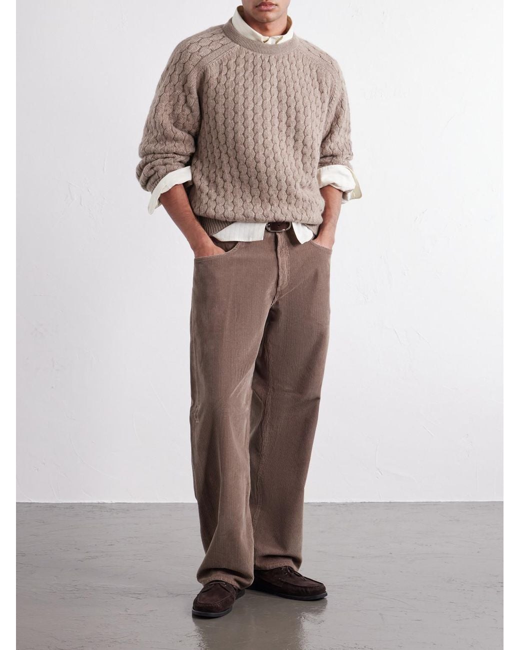 Begg x Co Natural Cable-Knit Cashmere And Wool-Blend Sweater for men