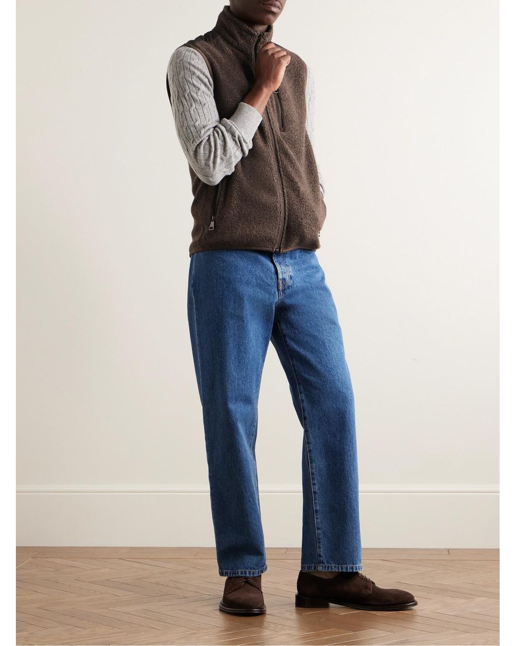 James Purdey & Sons Brown Shell-Trimmed Bouclé Gilet for men