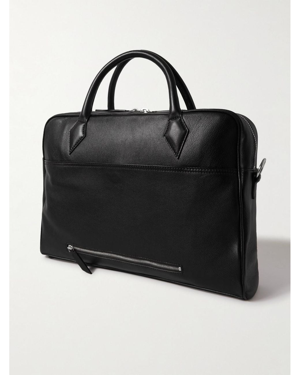Metier Black Closer All Day Full-Grain Leather Briefcase for men
