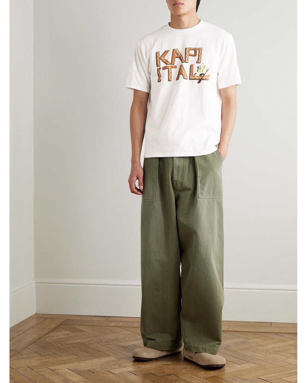 Kapital White Printed Cotton-Jersey T-Shirt for men
