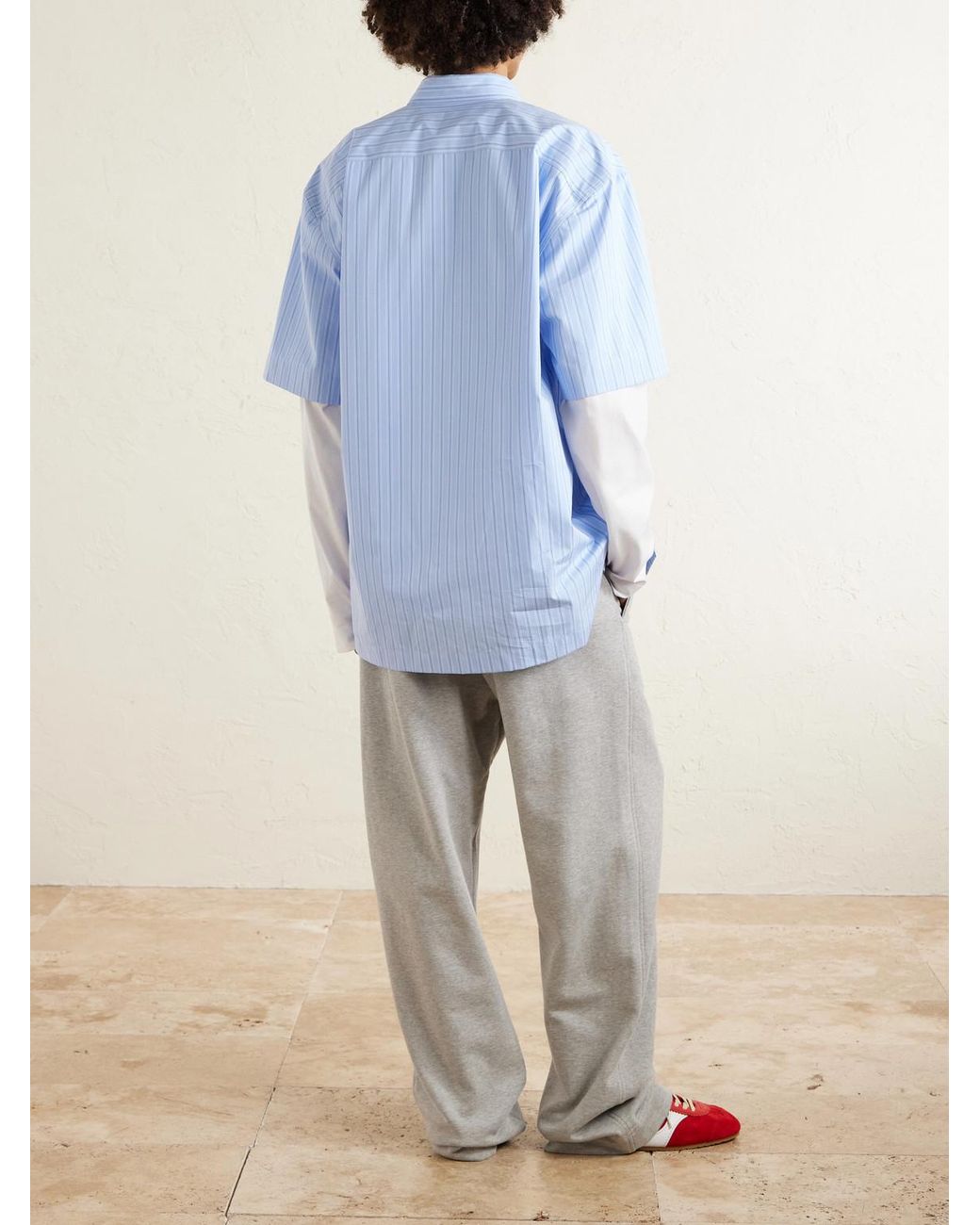 Dries Van Noten Gray Straight-Leg Cotton-Jersey Sweatpants for men