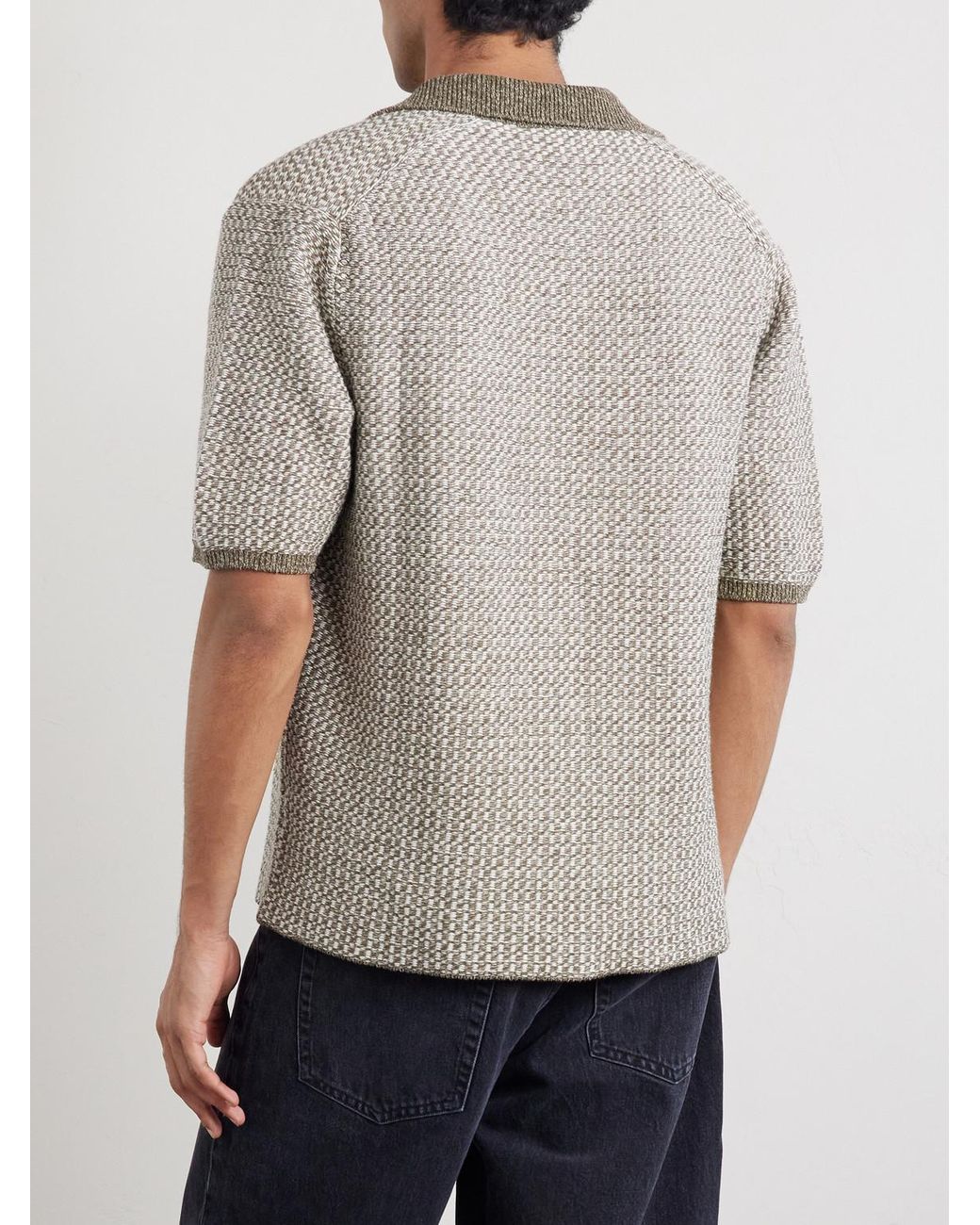 Inis Meáin Gray Tonnta Camp-collar Linen for men