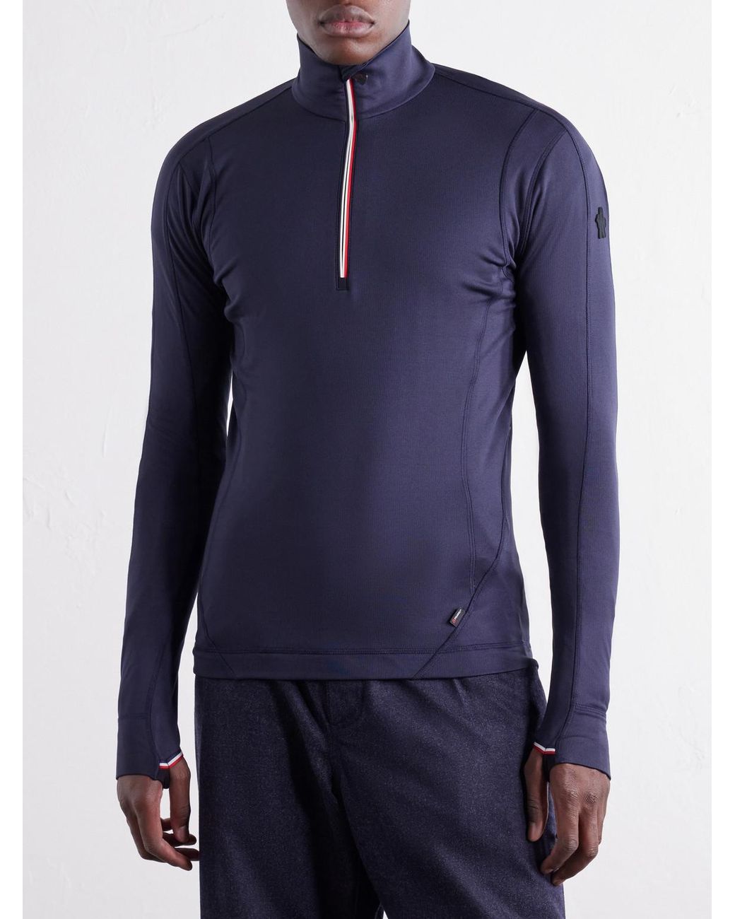 Moncler Blue Polartec Power Grid Half-Zip Base Layer for men