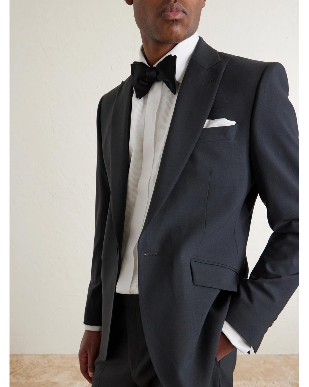 Newport Slim-Fit Wool-Blend Suit Jacket di Favourbrook in Black da Uomo