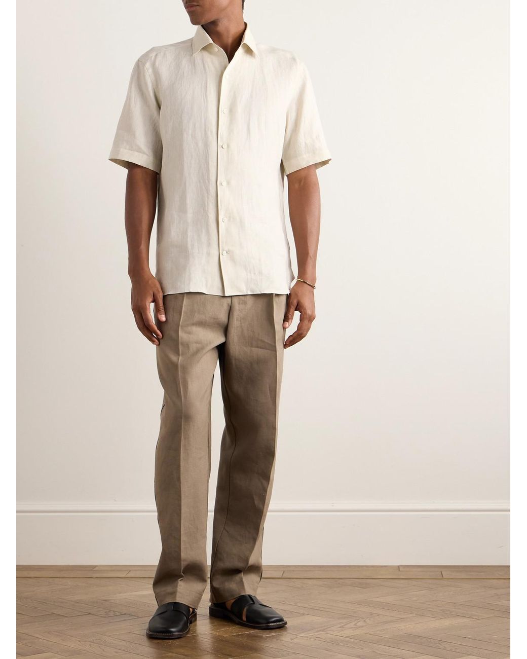 Zegna Natural Oasi Linen Shirt for men