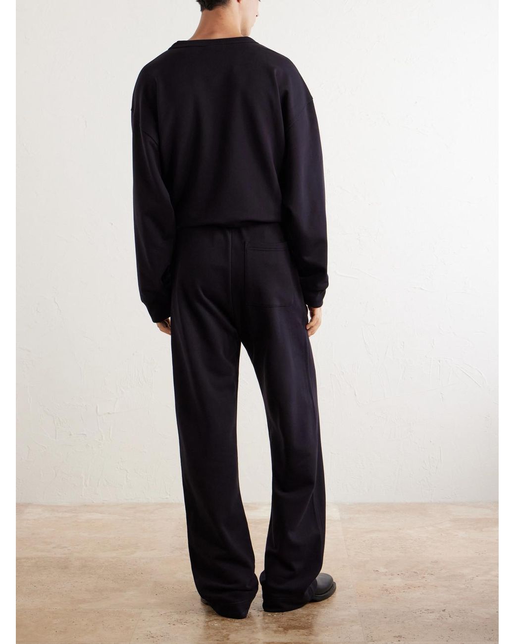 Dries Van Noten Blue Hamer Straight-Leg Cotton-Jersey Sweatpants for men