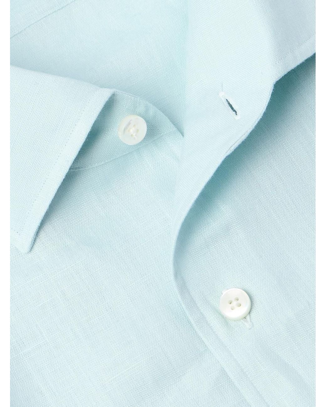 Zegna Blue Oasi Linen Shirt for men