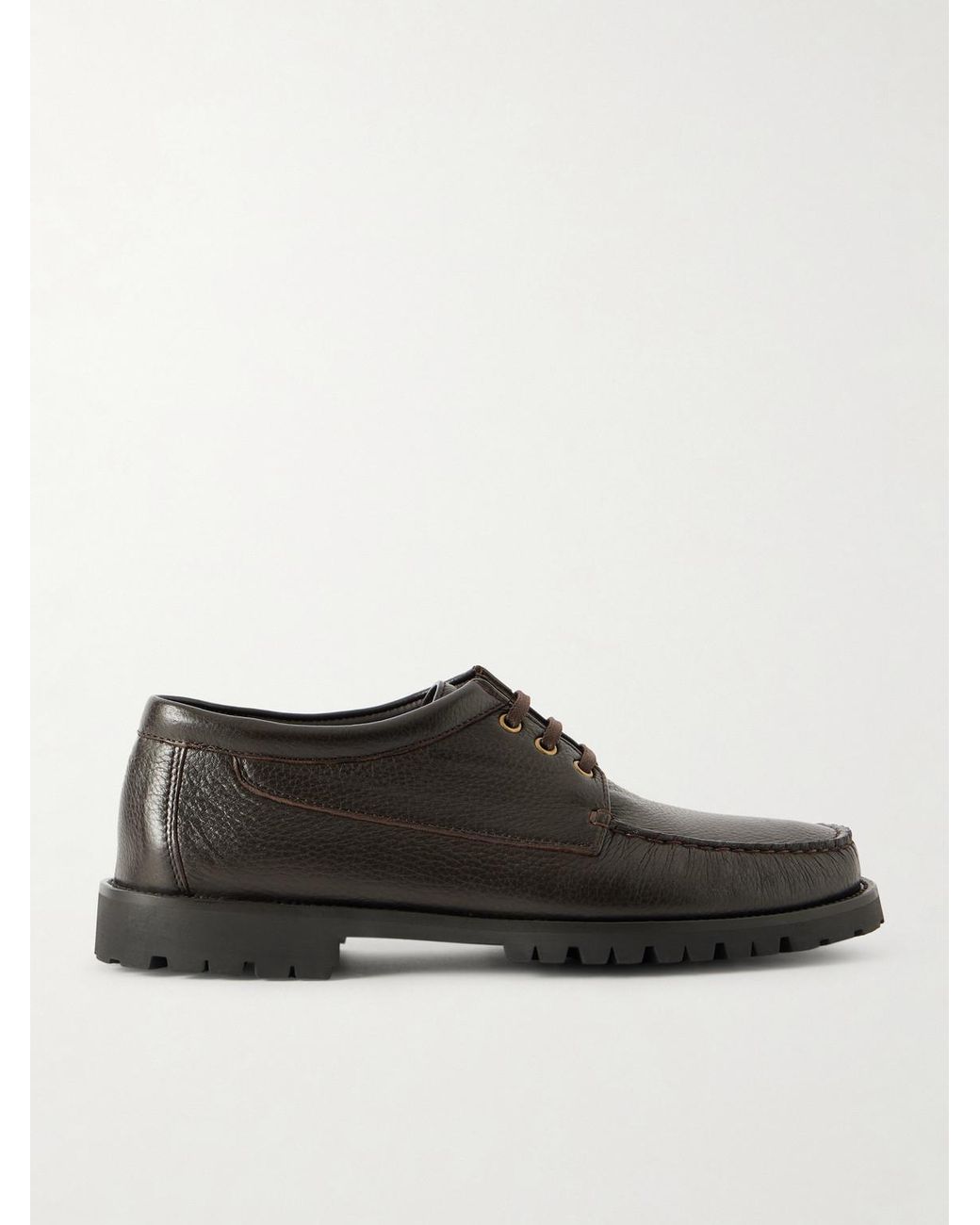 Morjas Brown The Camp Moc Full-Grain Deerskin Boat Shoes for men