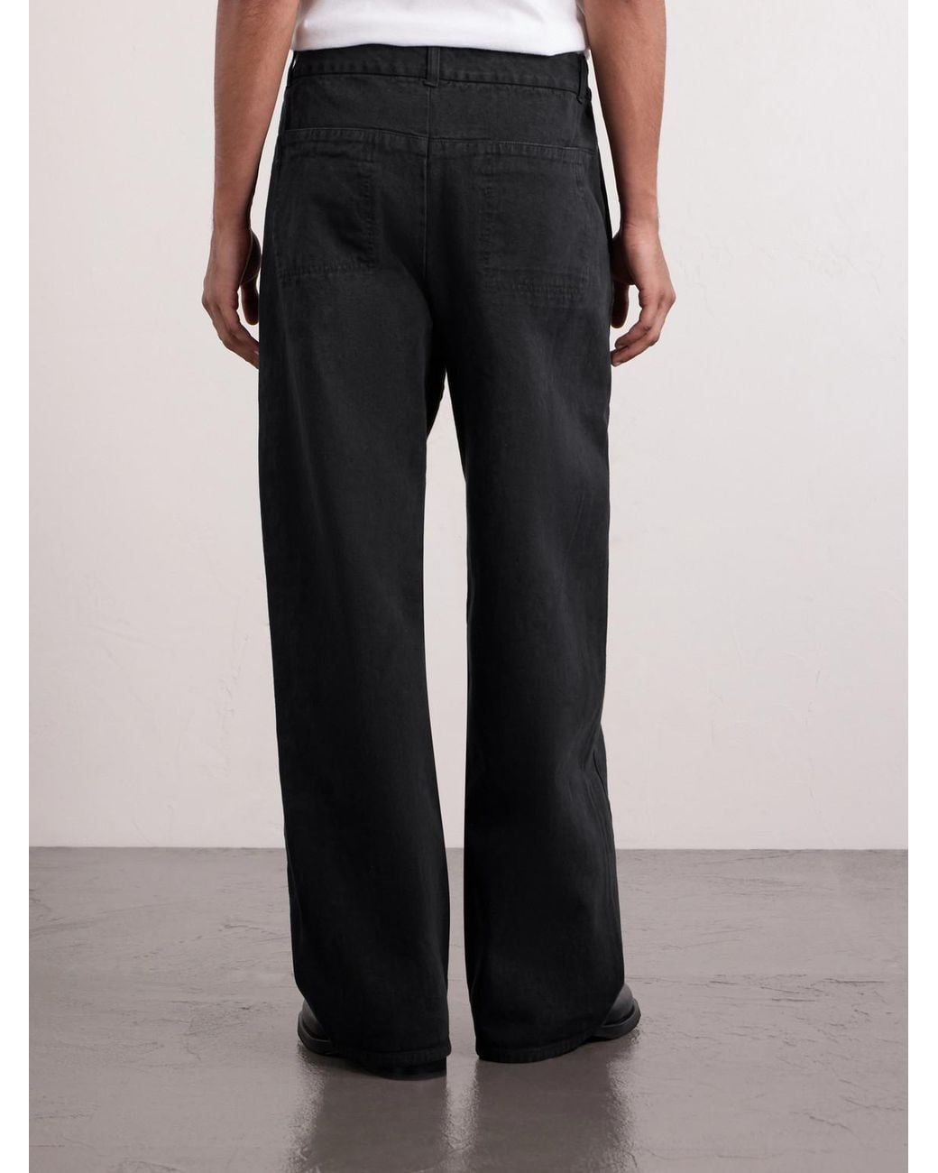 Amomento Blue Cotton Wide-Leg Jeans for men