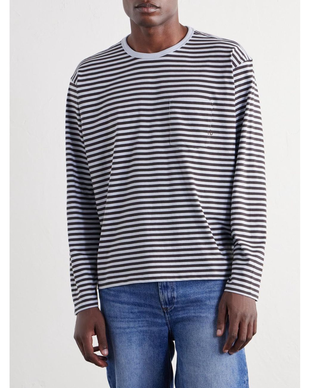 Rag & Bone Blue Striped Cotton-Jersey T-Shirt for men