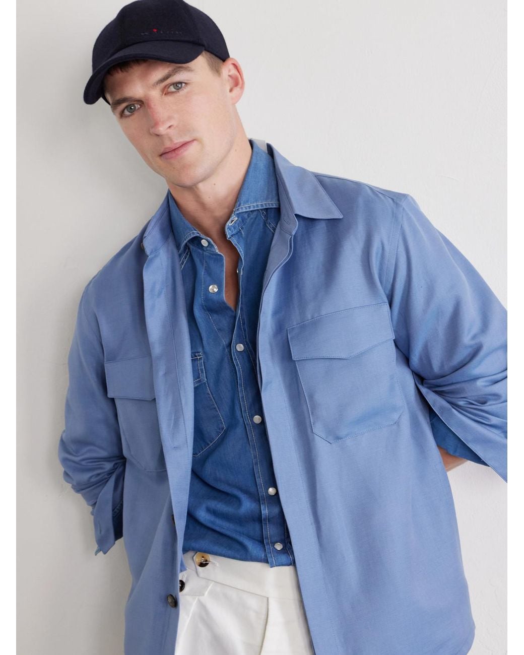 Kiton Blue Logo-Embroidered Cashmere Cap for men