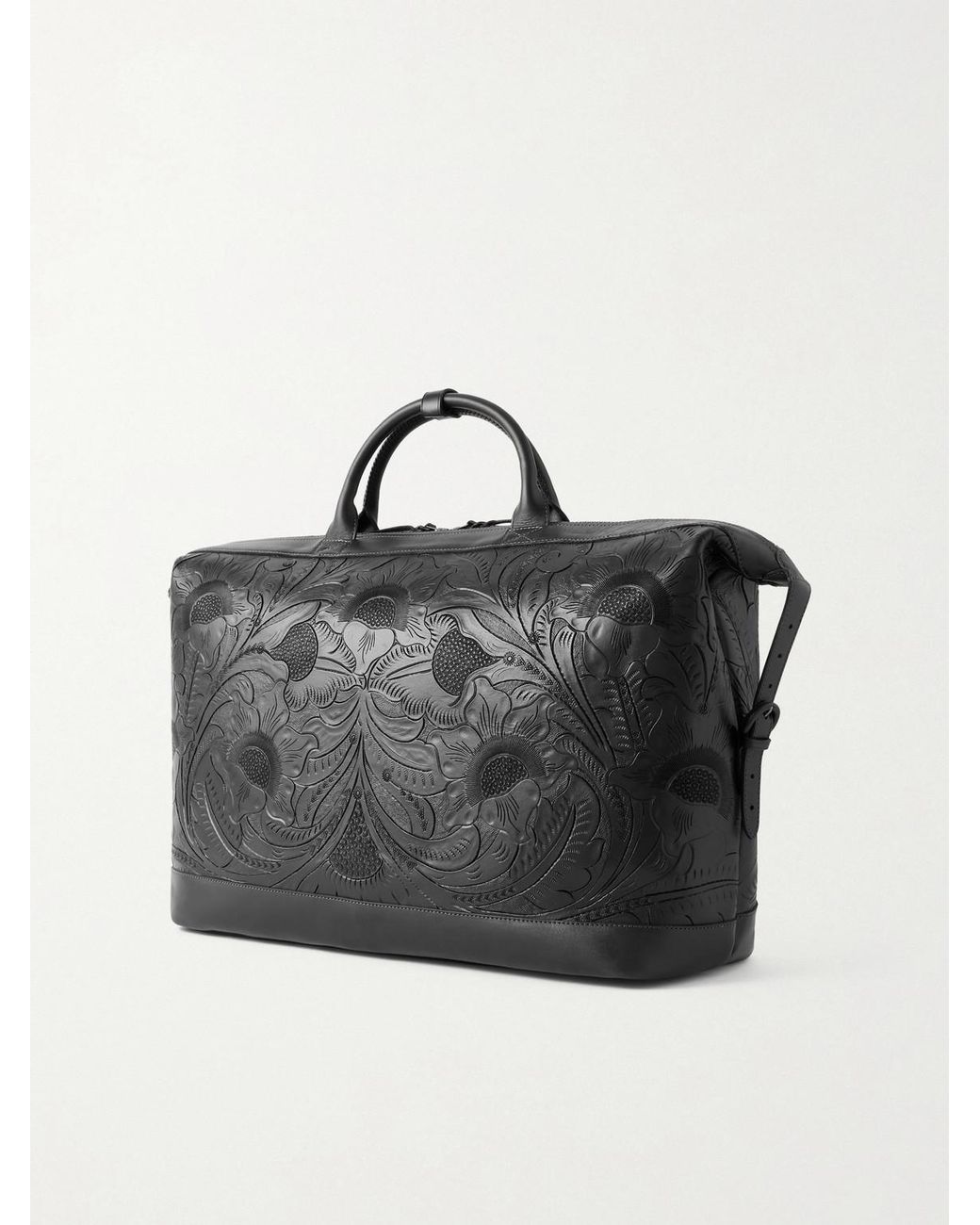 Engraved Leather Weekend Bag di RRL in Black da Uomo