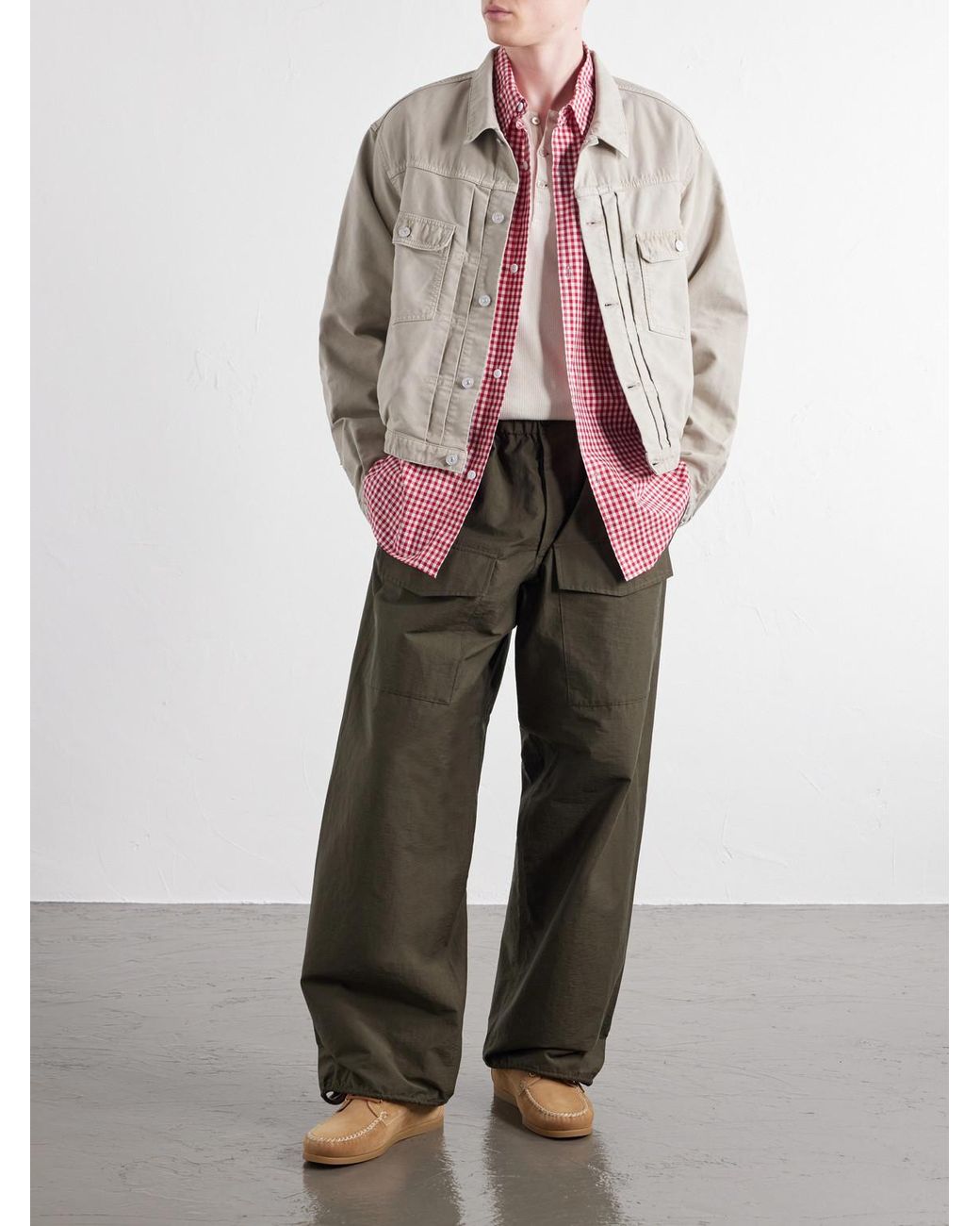 Visvim Gray 101Xx Embroidered Garment-Dyed Corduroy Jacket for men