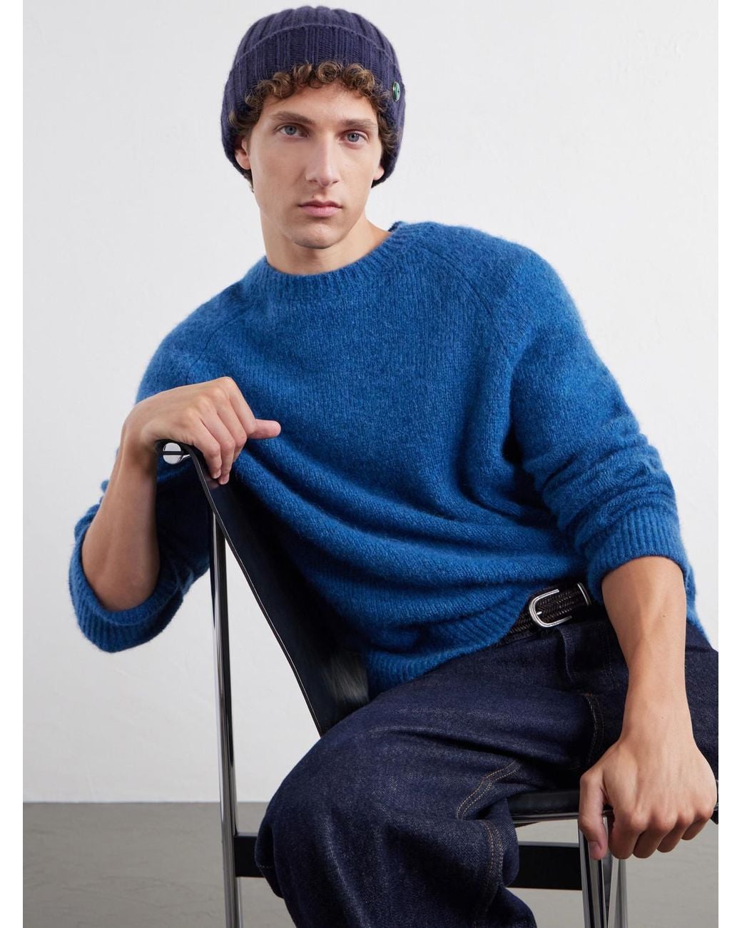 God's True Cashmere Blue Malachite-Embellished Ribbed Cashmere Beanie for men