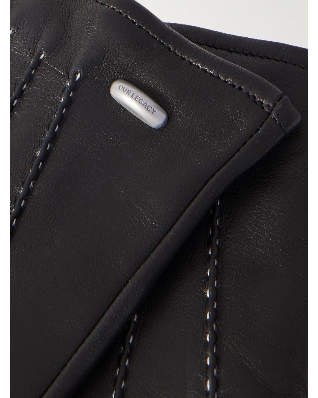 Our Legacy Black His Leather Gloves for men