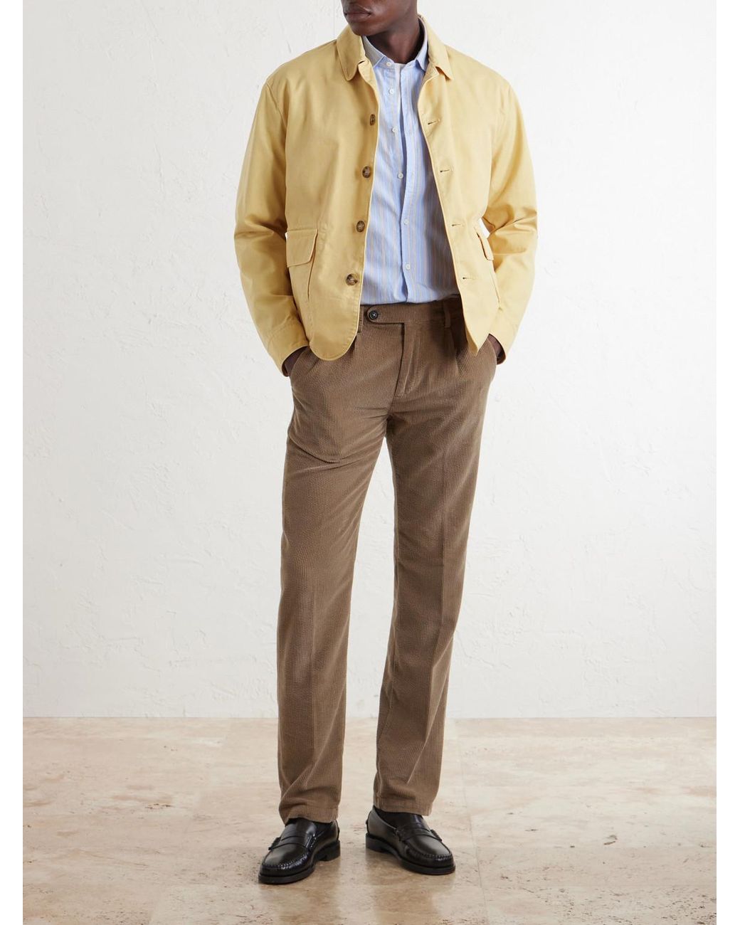 Massimo Alba Natural Ionio2 Straight-Leg Cotton-Corduroy Trousers for men