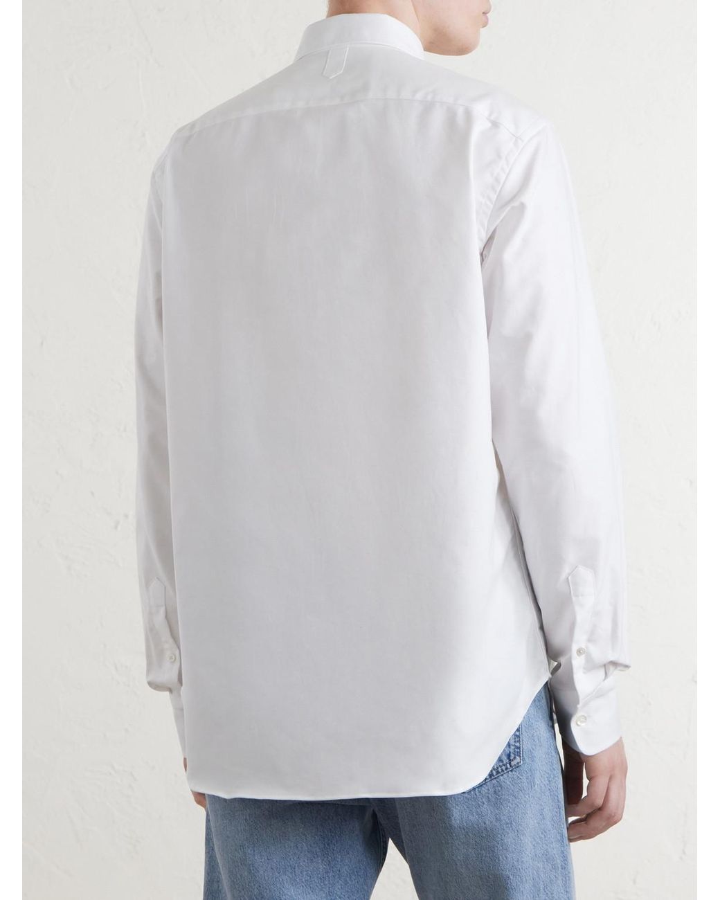 Canali White Button-Down Collar Cotton-Poplin Shirt for men