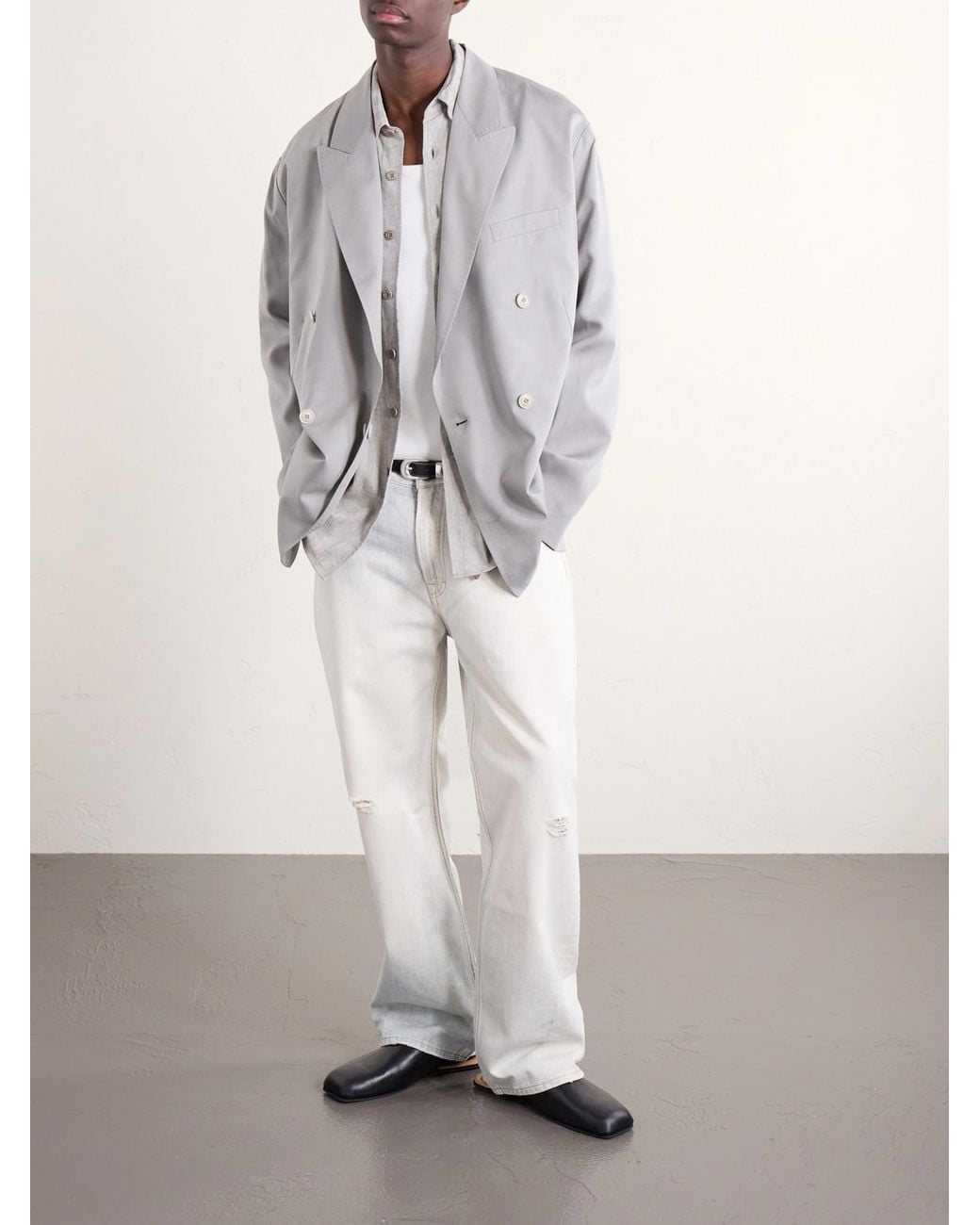Our Legacy Blue Halt Double-breasted Lyocell Blazer for men