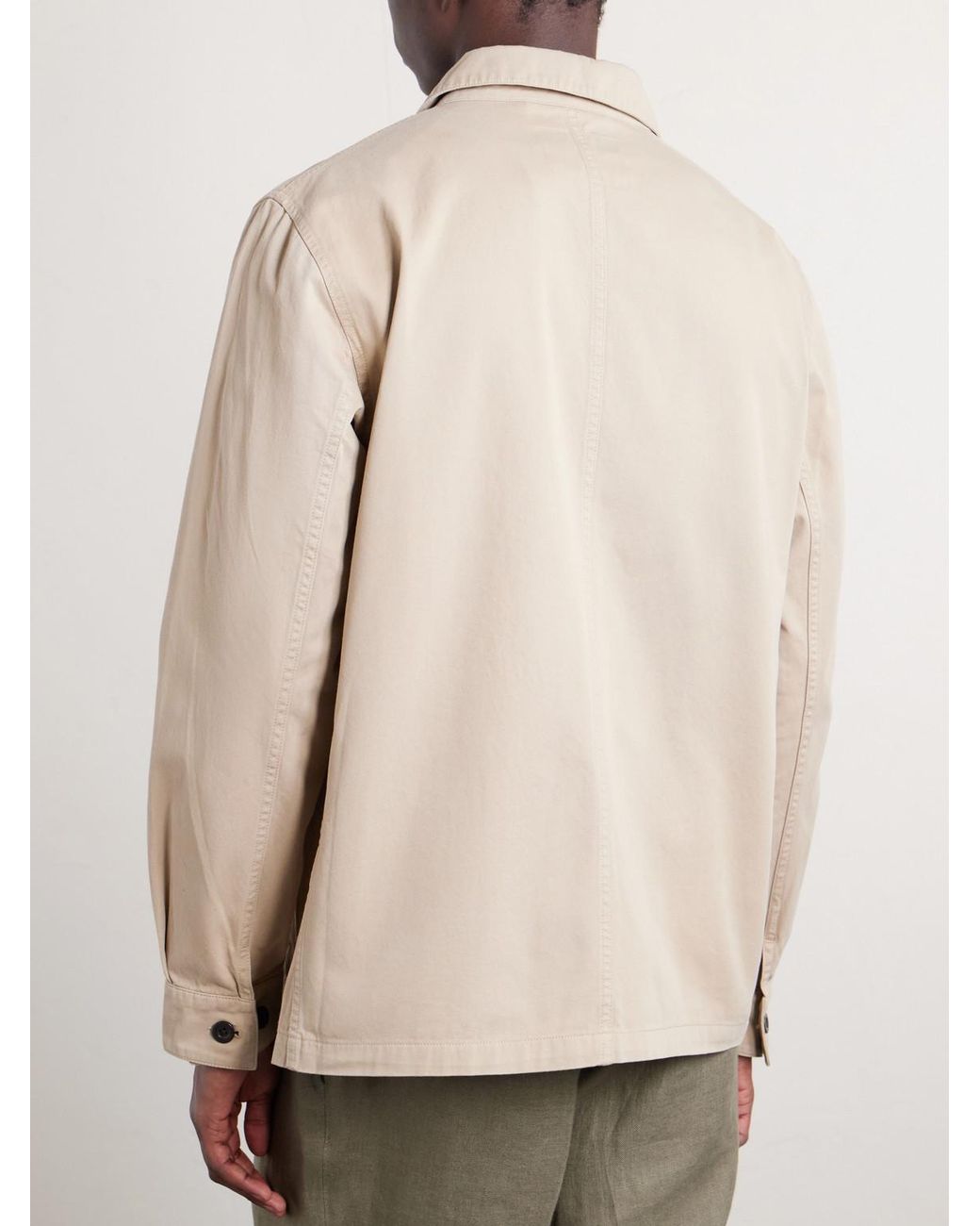 Portuguese Flannel Natural Cotton-Twill Chore Jacket for men