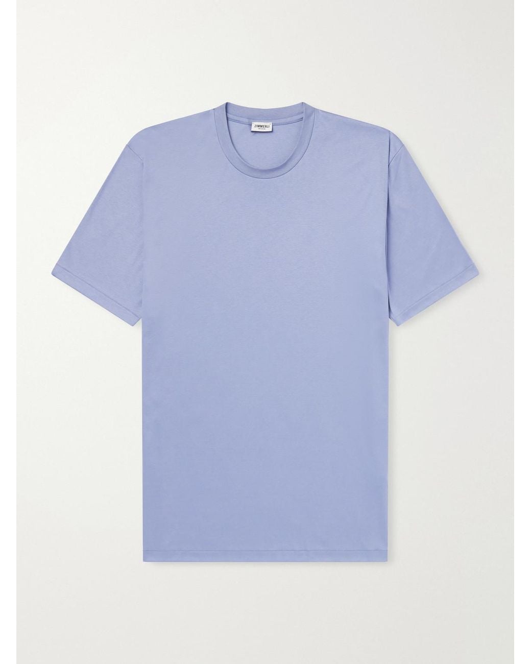 Zimmerli of Switzerland Blue Cotton-Jersey T-Shirt for men