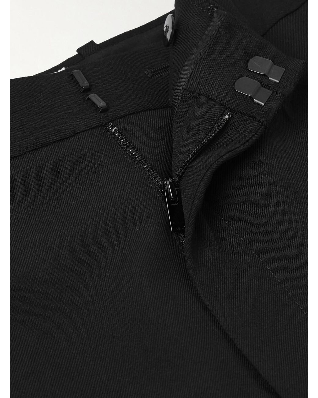 Saint Laurent Black Straight-Leg Wool-Twill Trousers for men