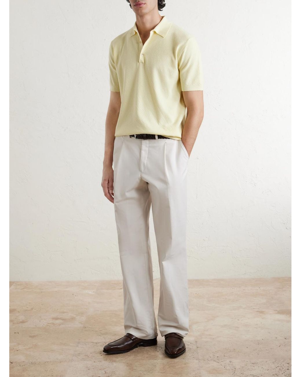 Boglioli Natural Cotton-Piqué Polo Shirt for men