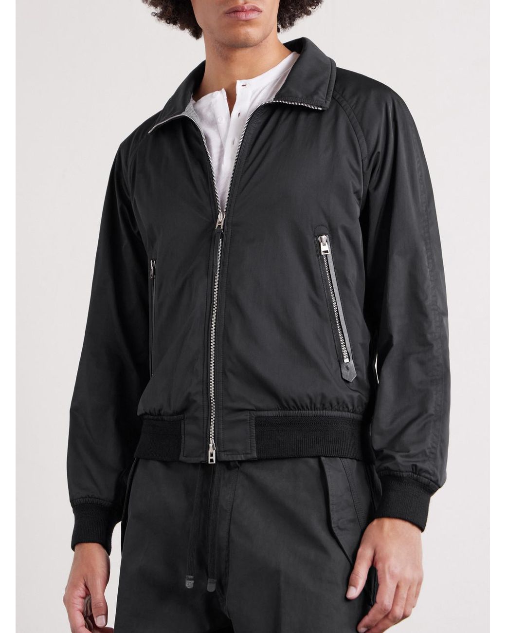 Tom Ford Black Shell Blouson Jacket for men