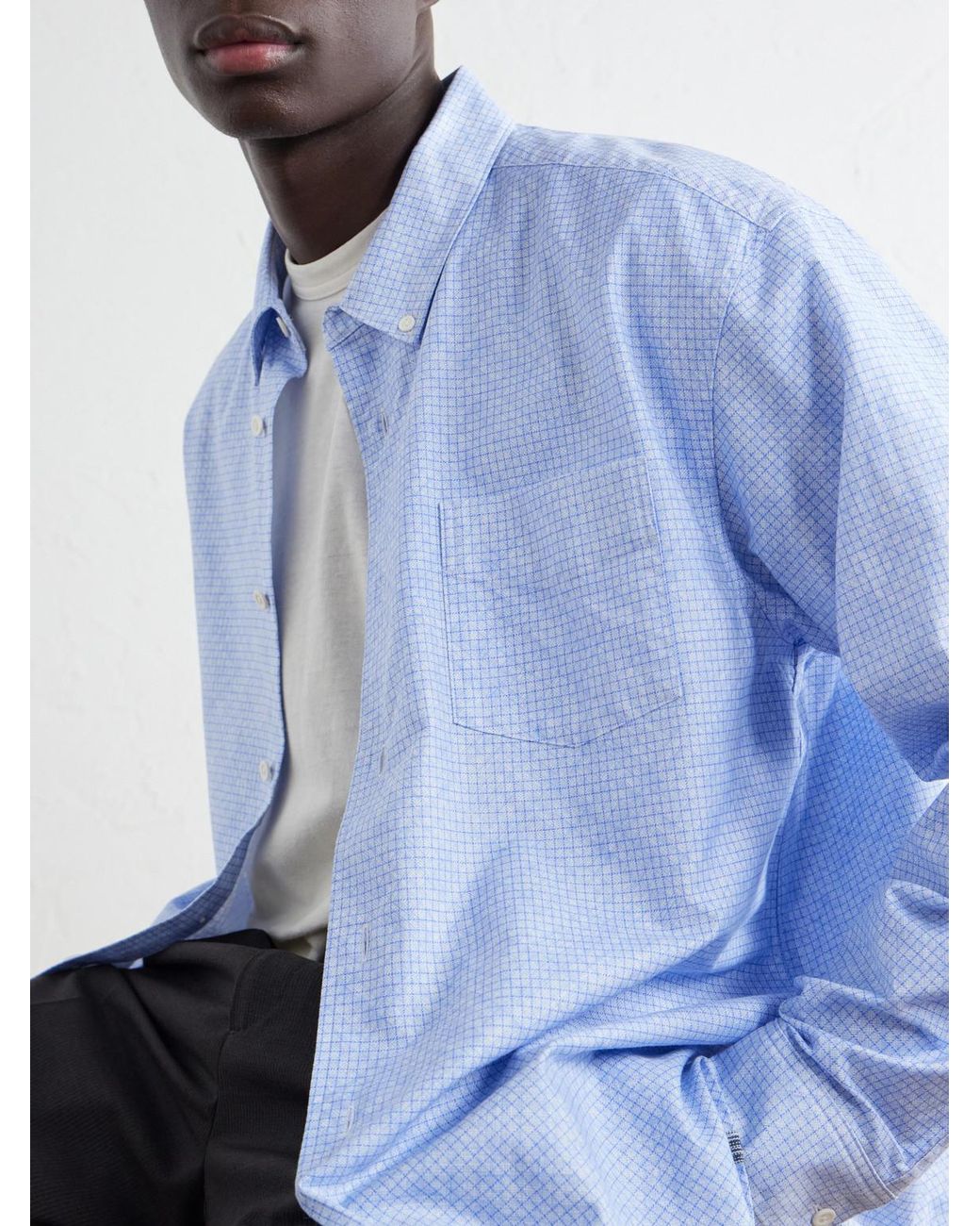 Visvim Blue Beiler Checked Cotton Oxford Shirt for men