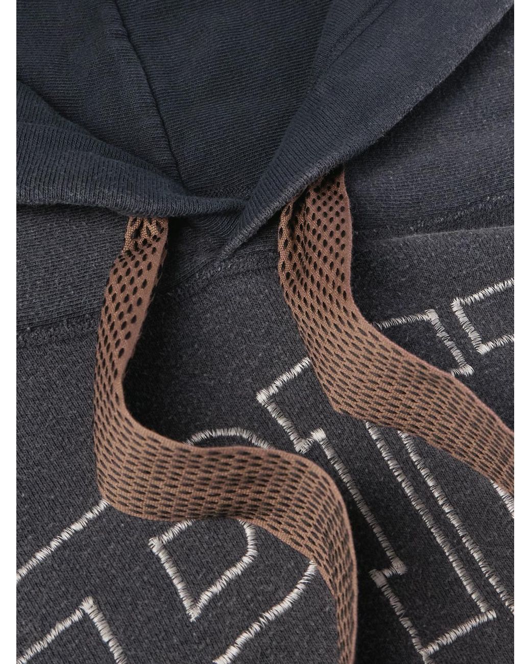 Kapital Blue Oversized Logo-Embroidered Cotton-Jersey Hoodie for men