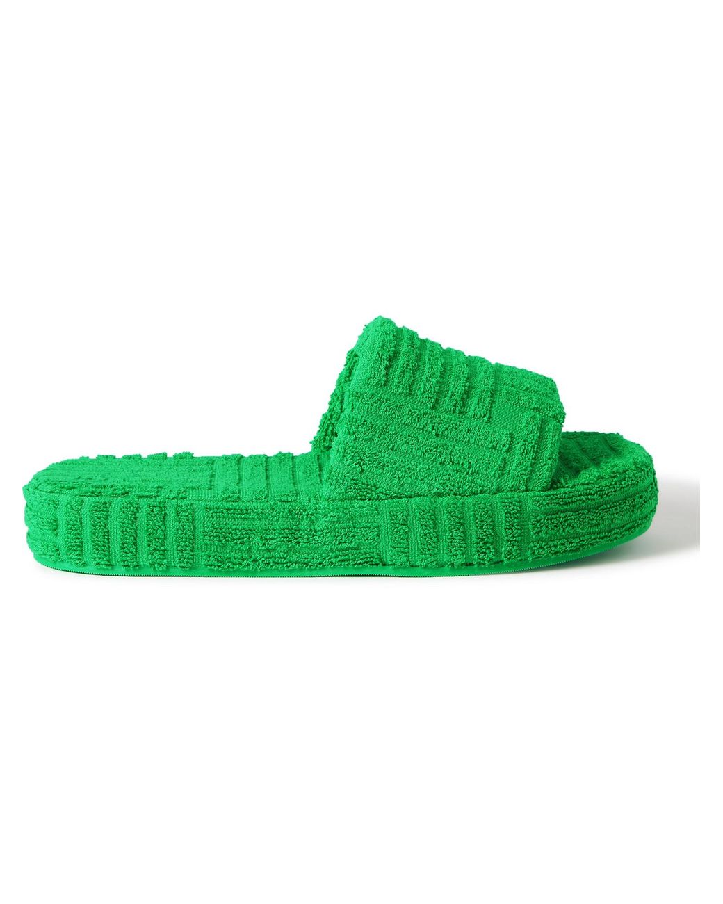 Bottega Veneta Terry Slides in Green for Men | Lyst
