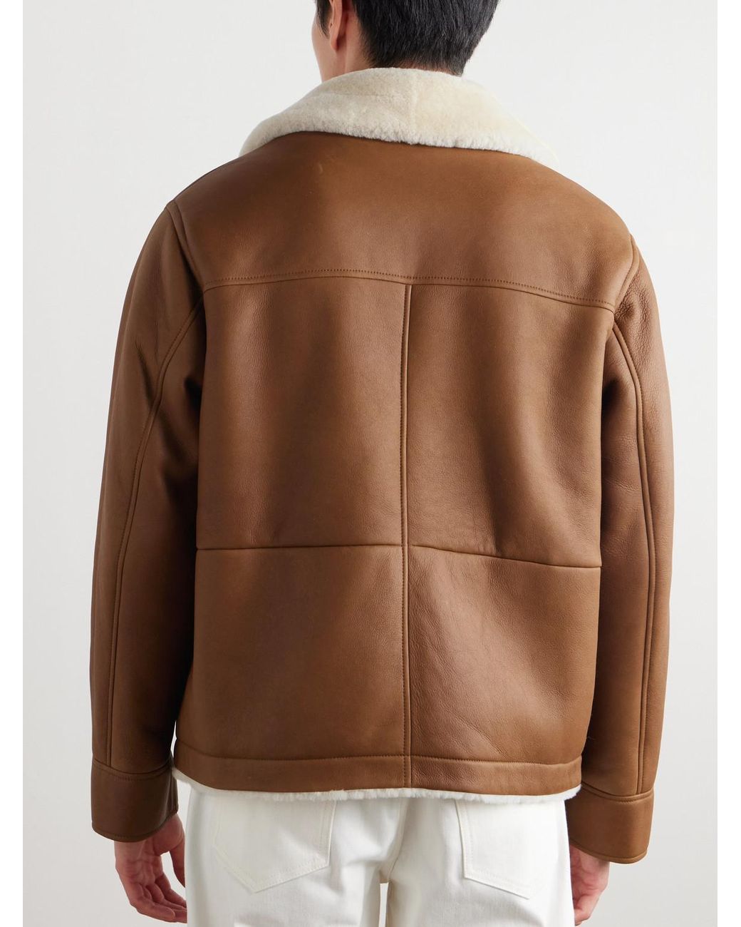 Loro Piana Brown Augusto Shearling Jacket for men